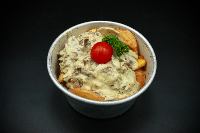 سیب زمینی با سس قارچ و گوشت